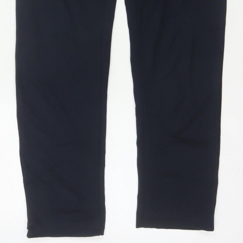 Marks & Spencer Women's Navy UK 10 Regular Tapered Pull-On Trousers