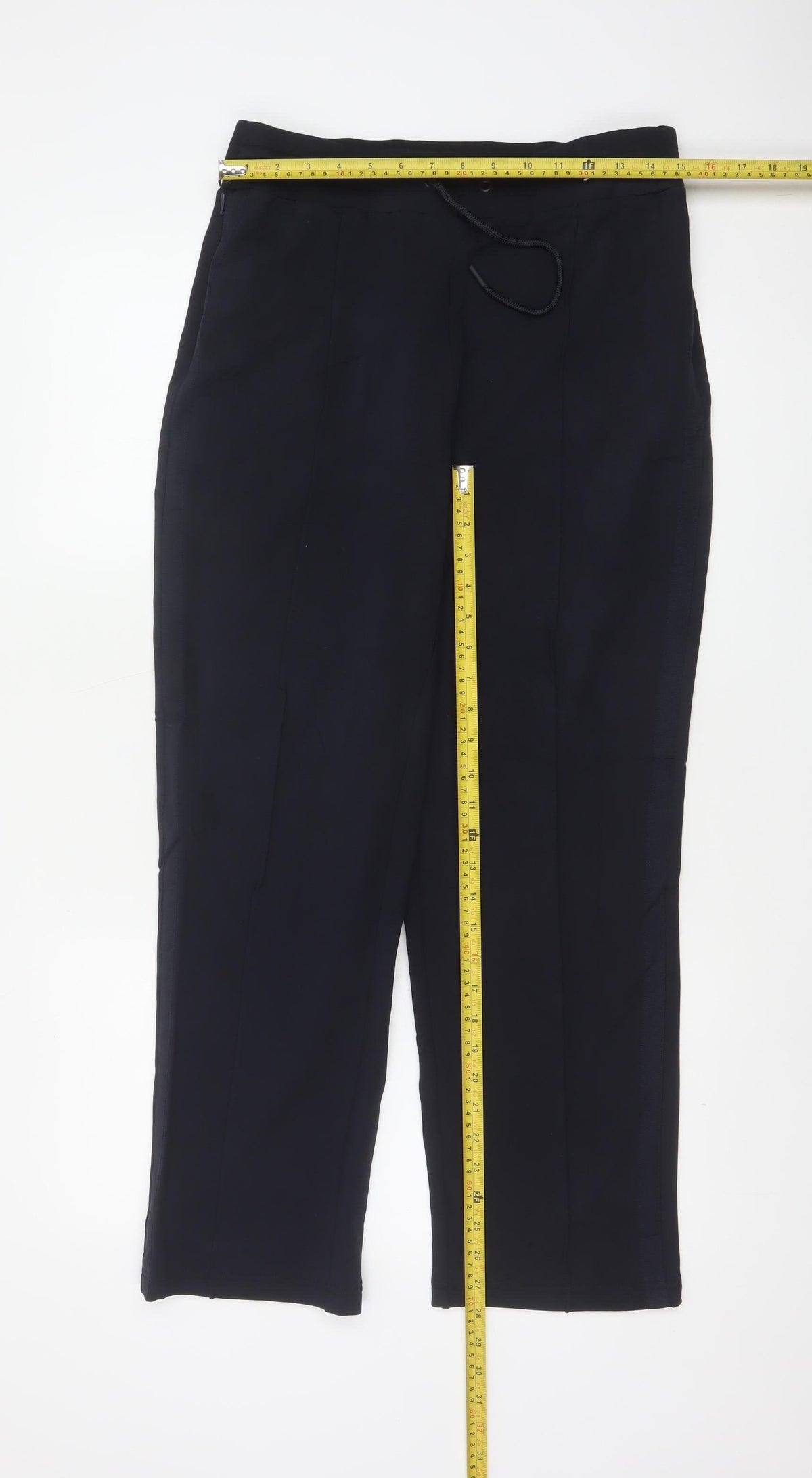 Marks & Spencer Women’s Navy UK 12 Short Straight Drawstring Trousers