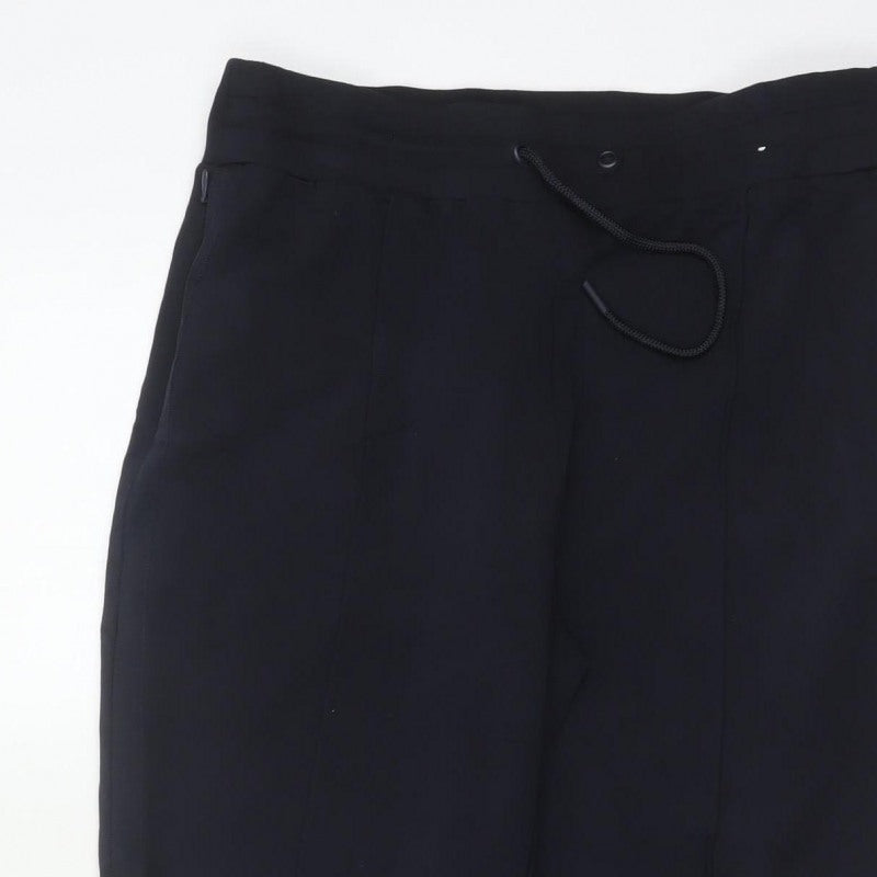 Marks & Spencer Women’s Navy UK 12 Short Straight Drawstring Trousers