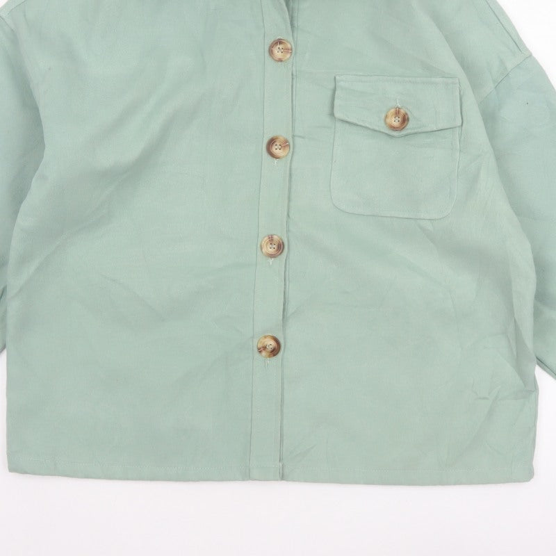Missguided Women’s Green Petite UK 8 Basic Button Jacket