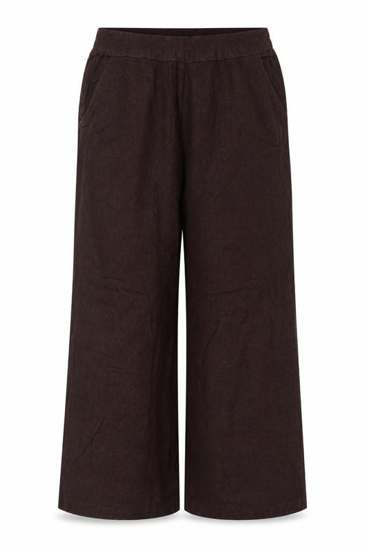 M&Co. Women’s Brown Size 16 Linen Blend Wide-Leg Trousers