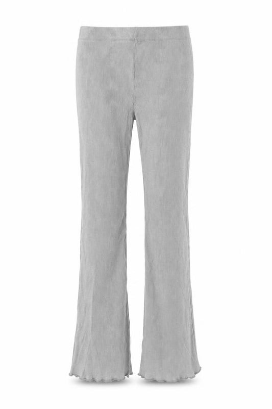 Zara Women Grey S Ribbed Flared High Rise Stretch Leggings