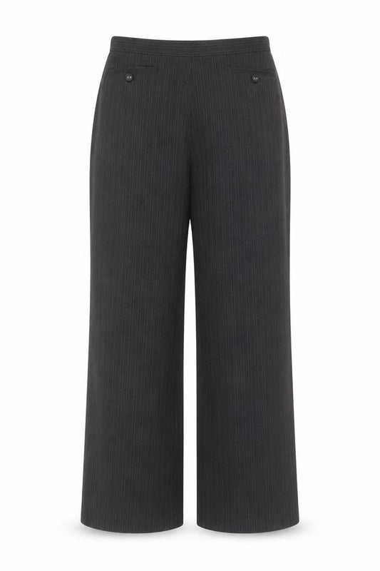 Bnc Collection Women’s Grey Pinstripe Dress Trousers UK 12 Elastic Waist