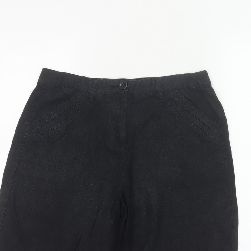 BHS Women’s Black Size 10 Linen Blend Bermuda Tailored Shorts