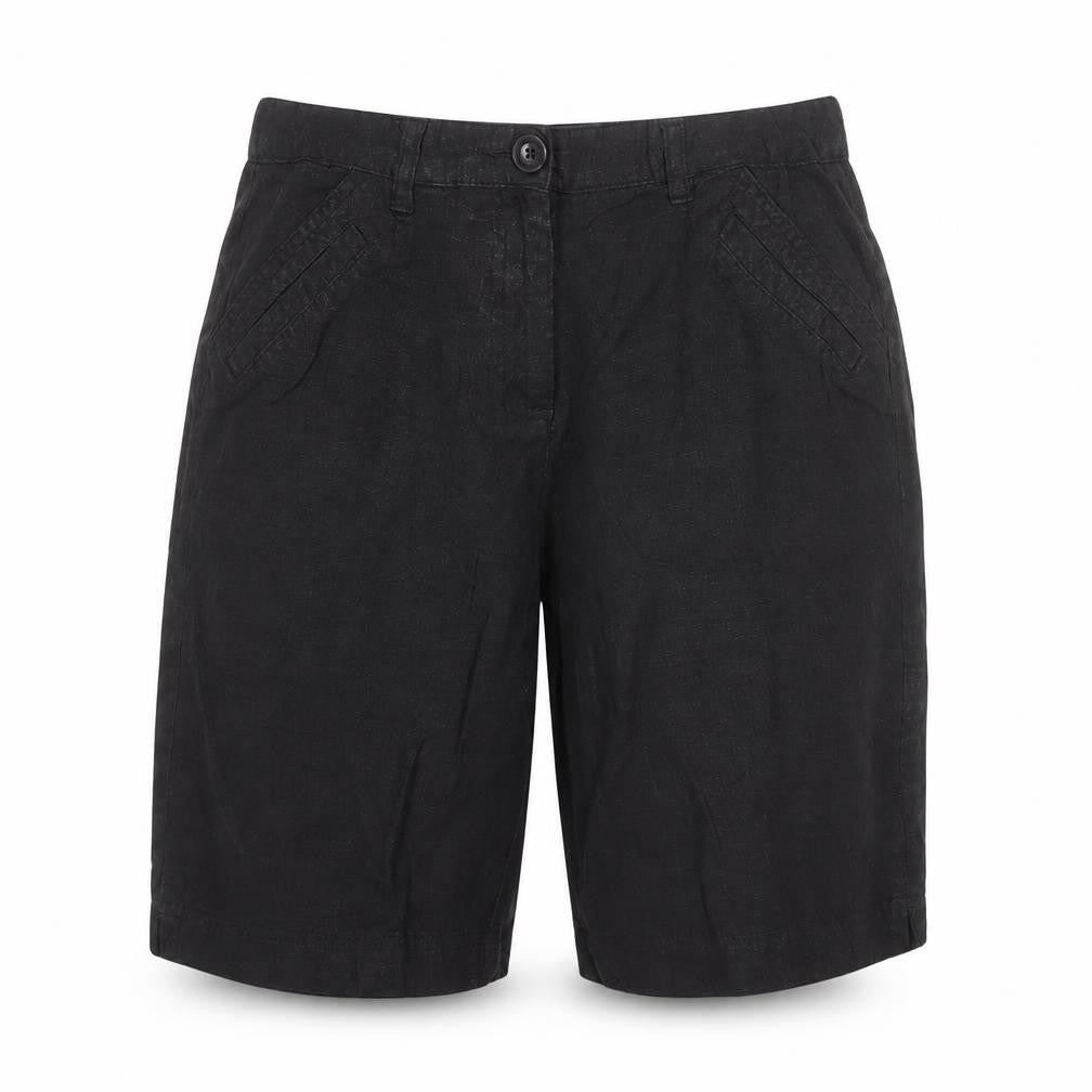 BHS Women’s Black Size 10 Linen Blend Bermuda Tailored Shorts