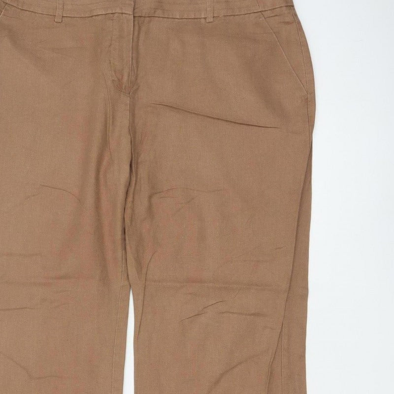 Next Women’s Brown Size 16 Long Straight Leg Smart Trousers