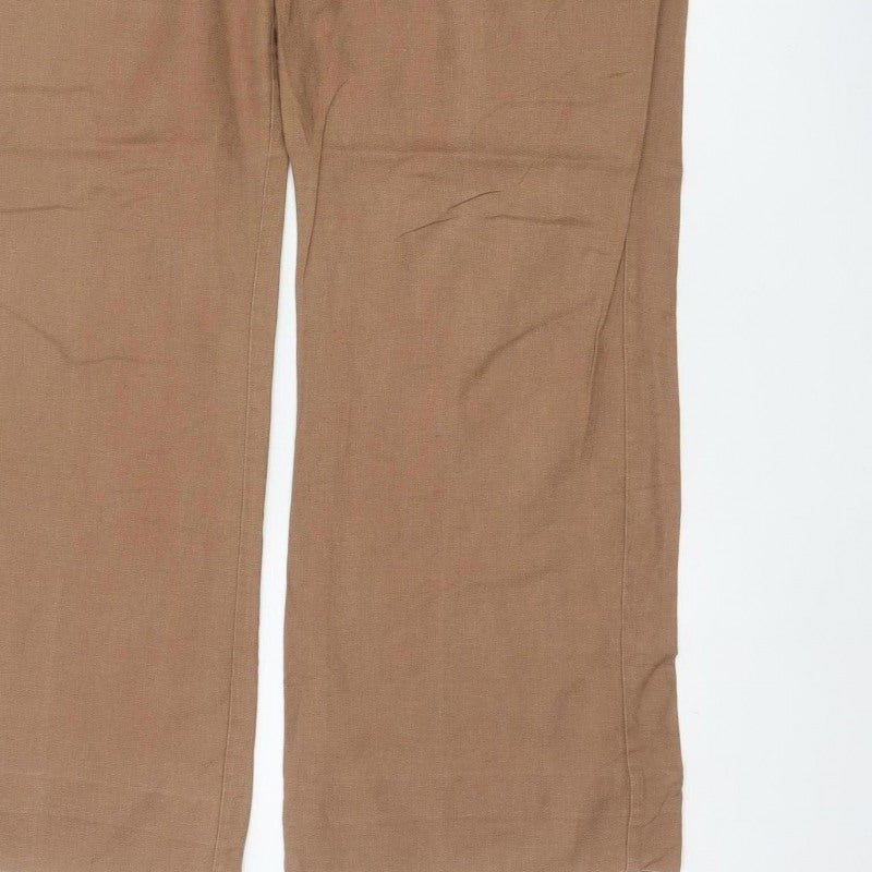 Next Women’s Brown Size 16 Long Straight Leg Smart Trousers