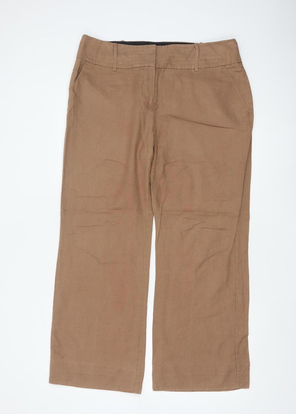 Next Women’s Brown Size 16 Long Straight Leg Smart Trousers