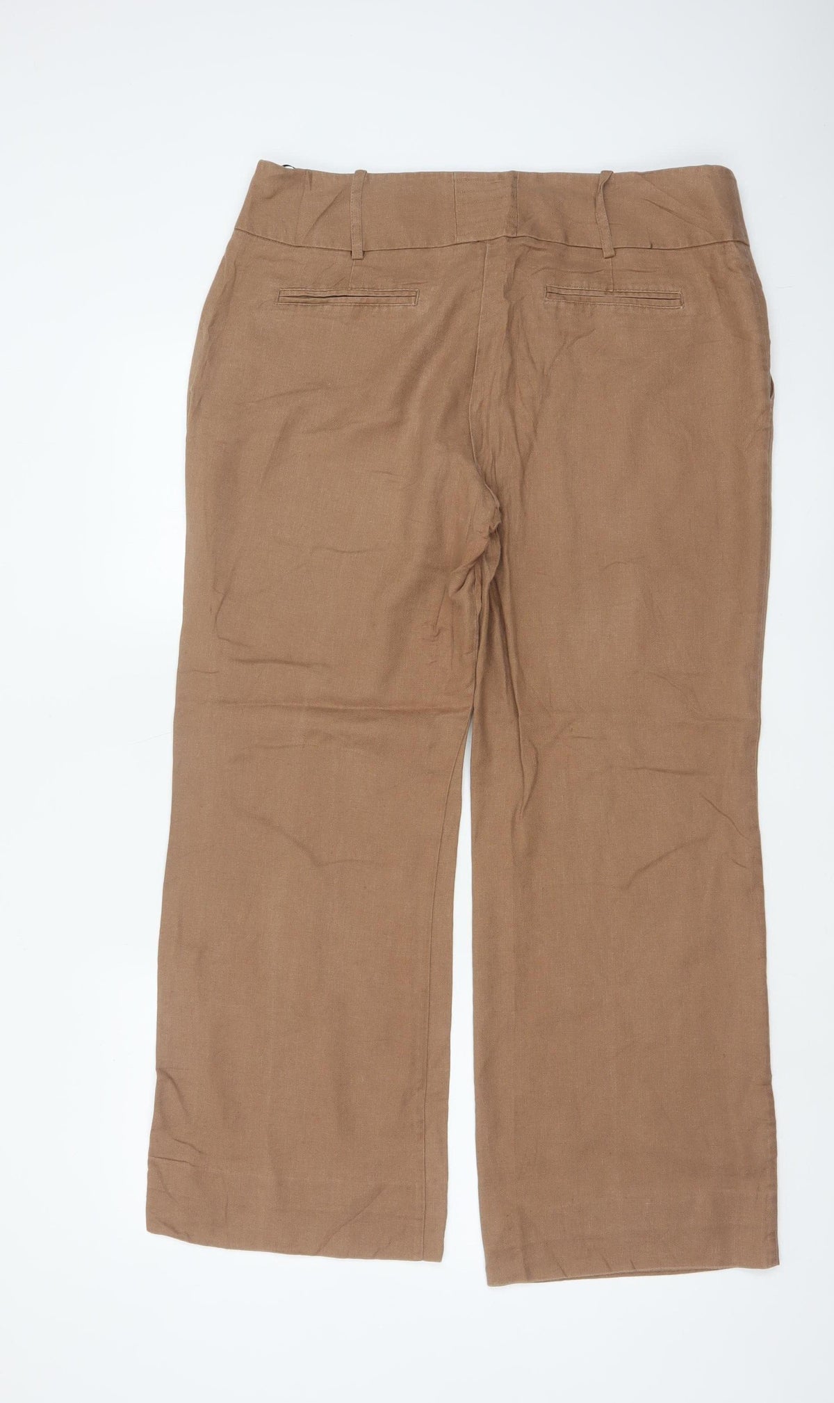 Next Women’s Brown Size 16 Long Straight Leg Smart Trousers