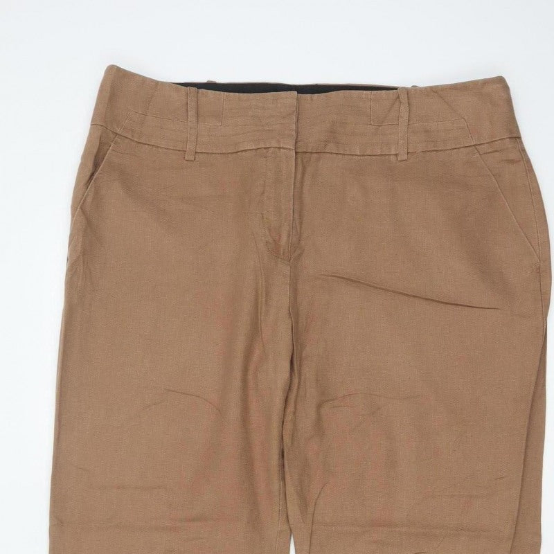 Next Women’s Brown Size 16 Long Straight Leg Smart Trousers