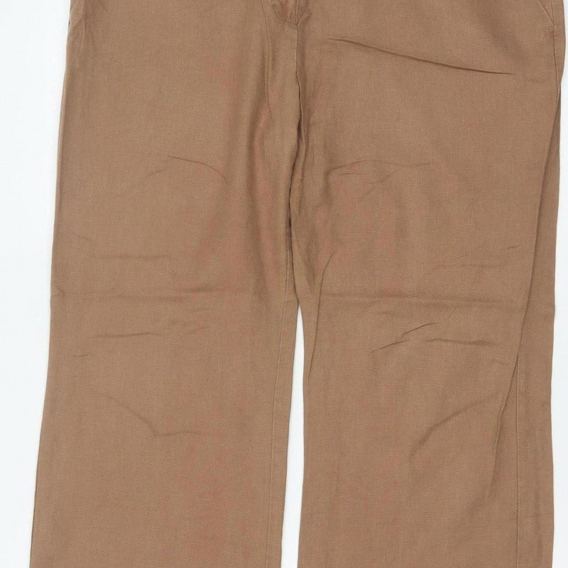 Next Women’s Brown Size 16 Long Straight Leg Smart Trousers
