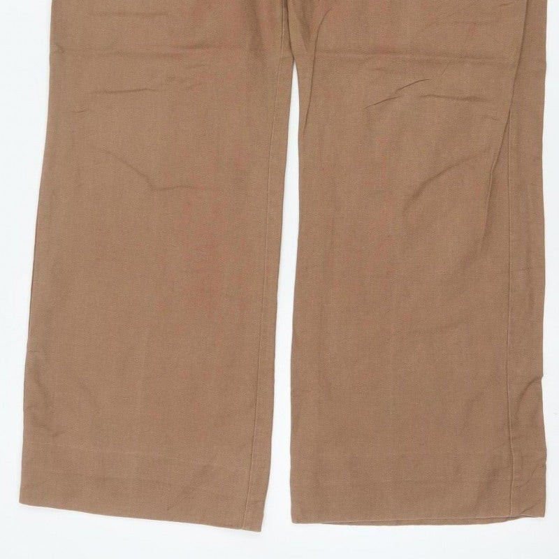 Next Women’s Brown Size 16 Long Straight Leg Smart Trousers