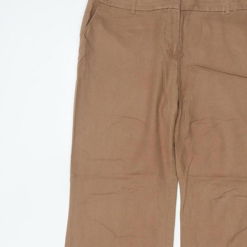 Next Women’s Brown Size 16 Long Straight Leg Smart Trousers