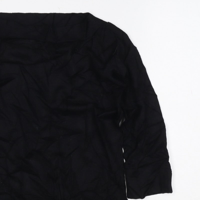 Marks & Spencer Women Black UK 8 Modal Long Sleeve Jersey Top