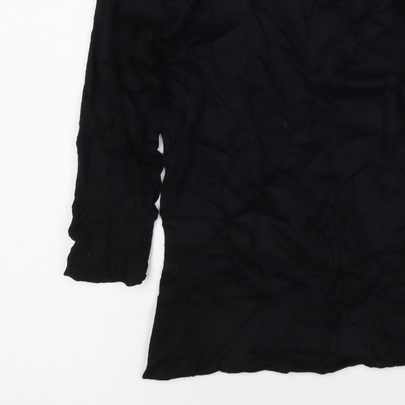 Marks & Spencer Women Black UK 8 Modal Long Sleeve Jersey Top