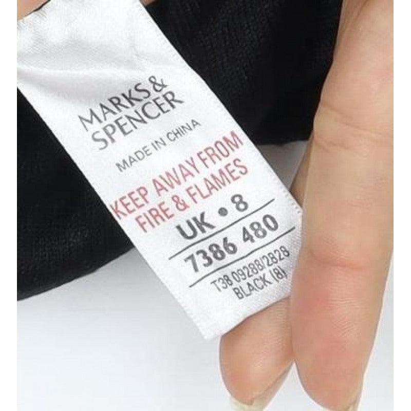 Marks & Spencer Women Black UK 8 Modal Long Sleeve Jersey Top