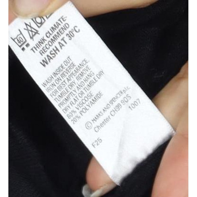 Marks & Spencer Women Black UK 8 Modal Long Sleeve Jersey Top