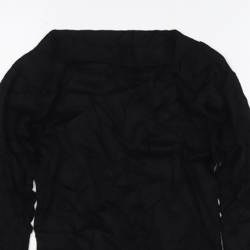 Marks & Spencer Women Black UK 8 Modal Long Sleeve Jersey Top
