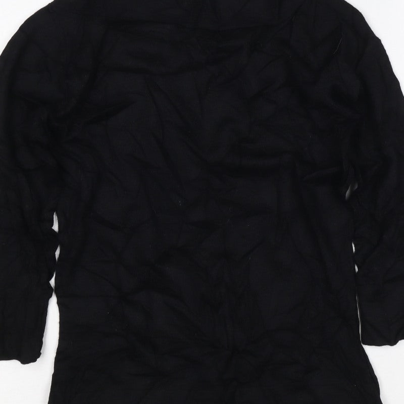 Marks & Spencer Women Black UK 8 Modal Long Sleeve Jersey Top