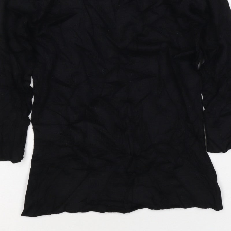 Marks & Spencer Women Black UK 8 Modal Long Sleeve Jersey Top