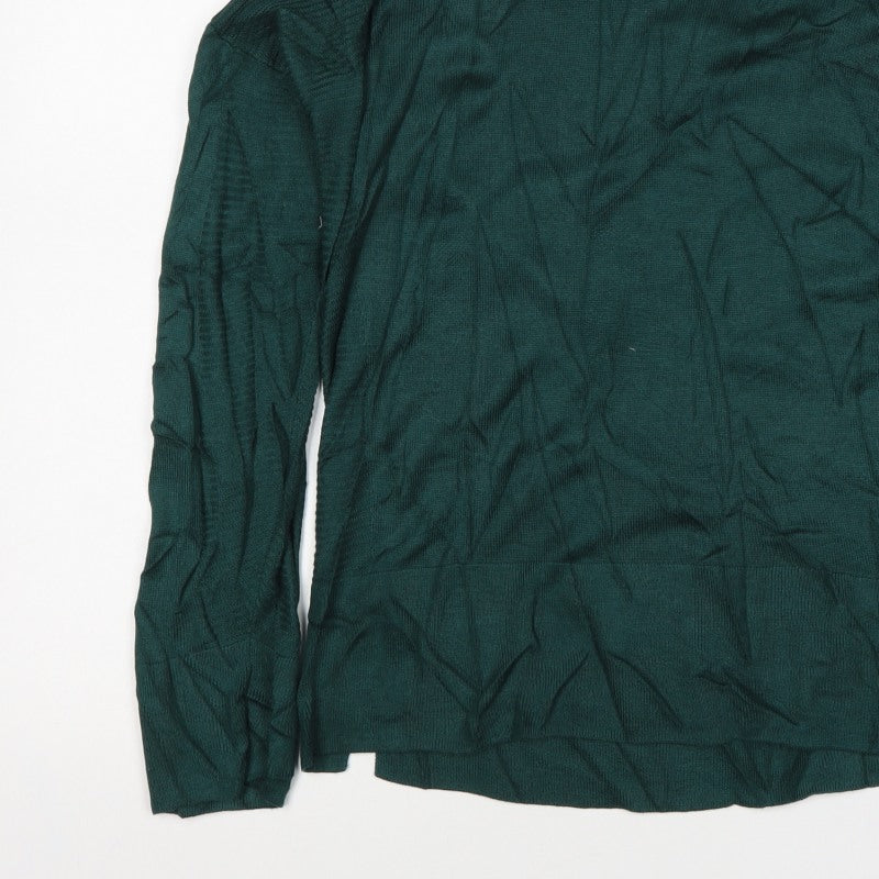Next Women’s Green UK 14 Button Shoulder Viscose Knit Jumper