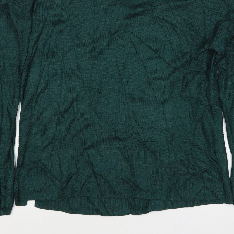 Next Women’s Green UK 14 Button Shoulder Viscose Knit Jumper