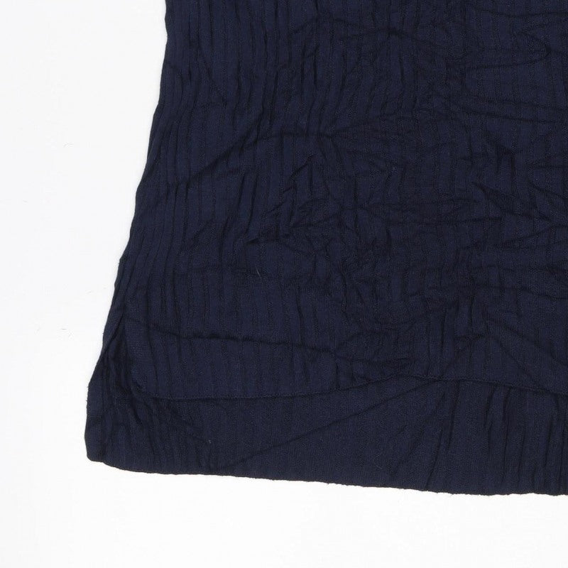 Marks & Spencer Women's Blue M Geometric Knit Crew Neck Jumper