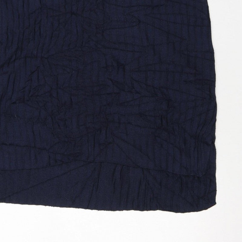 Marks & Spencer Women's Blue M Geometric Knit Crew Neck Jumper