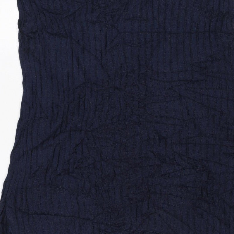 Marks & Spencer Women's Blue M Geometric Knit Crew Neck Jumper