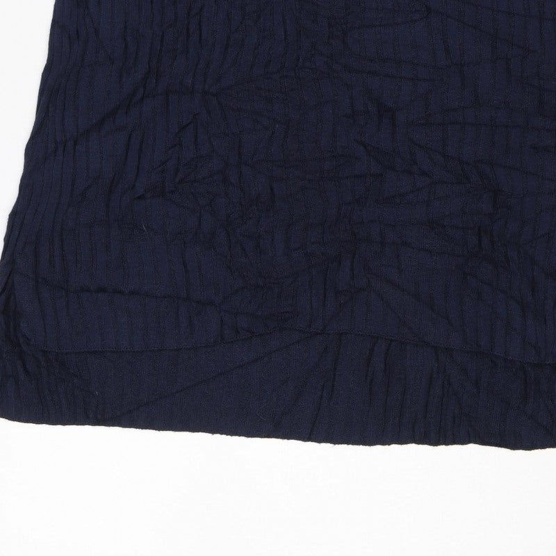 Marks & Spencer Women's Blue M Geometric Knit Crew Neck Jumper