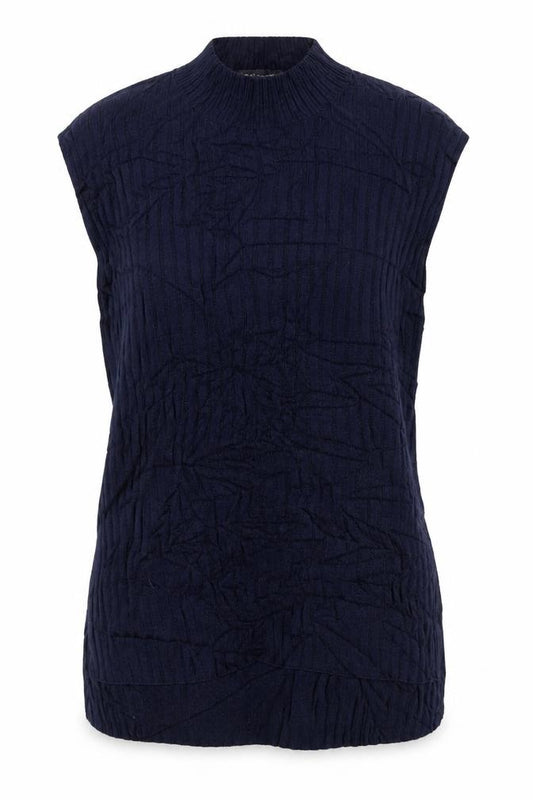 Marks & Spencer Women's Blue M Geometric Knit Crew Neck Jumper