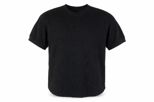 UNIQLO Men's Black M Cable Knit Crew Neck Short Sleeve T-Shirt