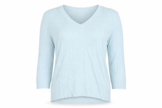 Marks and Spencer Women Blue UK 14 V-Neck Long Sleeve Knit Top