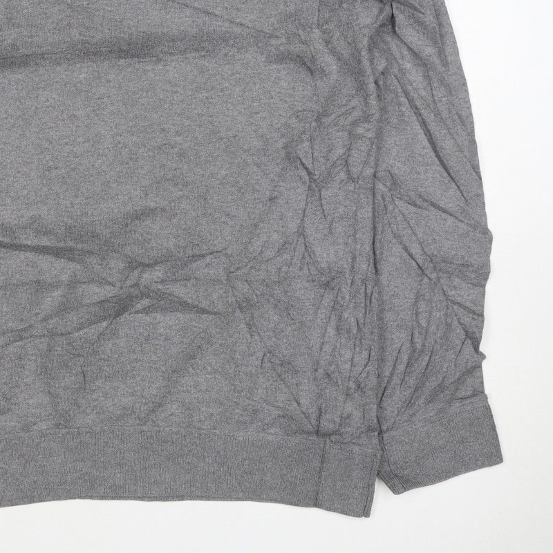 GAP Men’s Grey Cotton V-Neck Knit Pullover Jumper Size L Classic