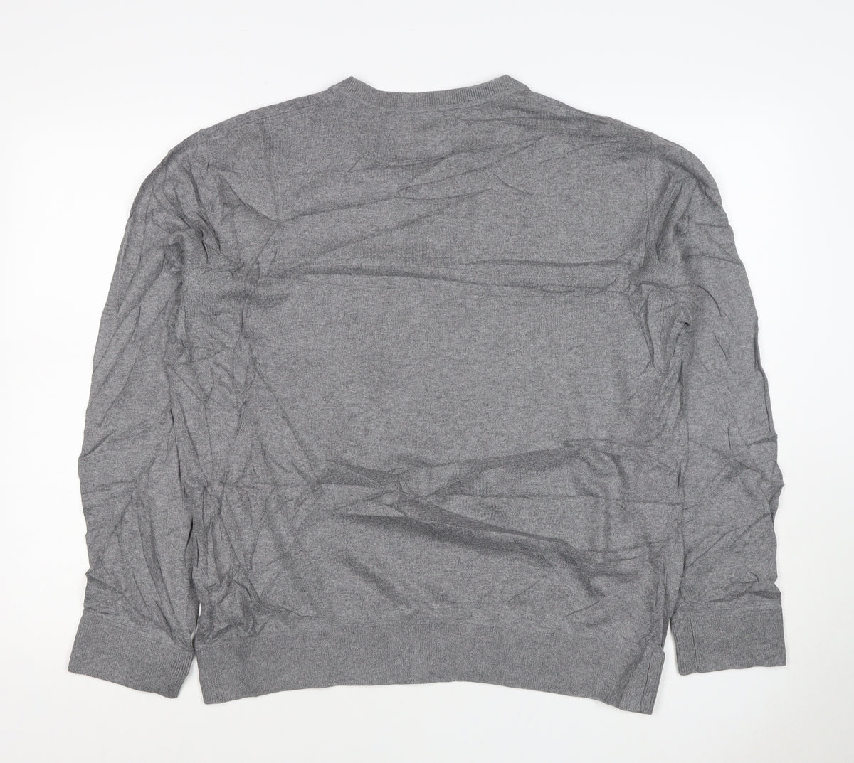 GAP Men’s Grey Cotton V-Neck Knit Pullover Jumper Size L Classic