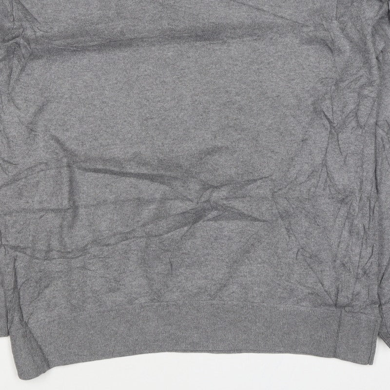 GAP Men’s Grey Cotton V-Neck Knit Pullover Jumper Size L Classic