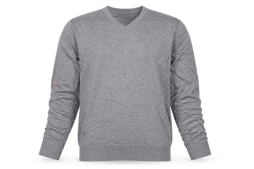 GAP Men’s Grey Cotton V-Neck Knit Pullover Jumper Size L Classic