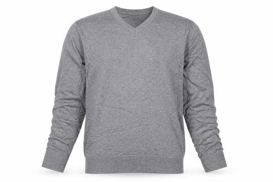 GAP Men’s Grey Cotton V-Neck Knit Pullover Jumper Size L Classic