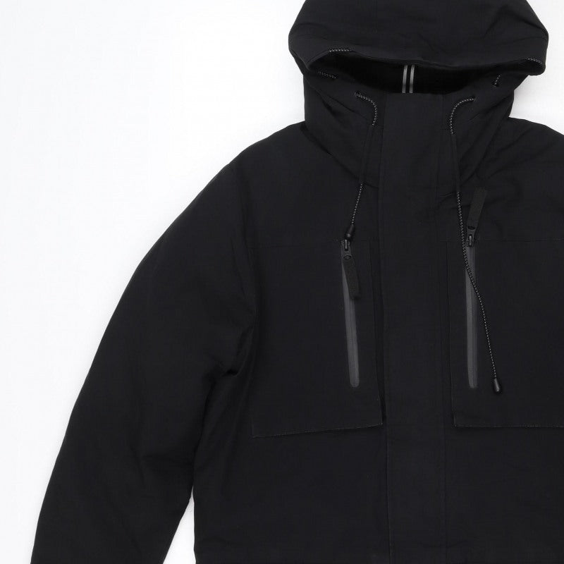 Core Men’s Black XS Hooded Parka Full Zip Softshell Coat