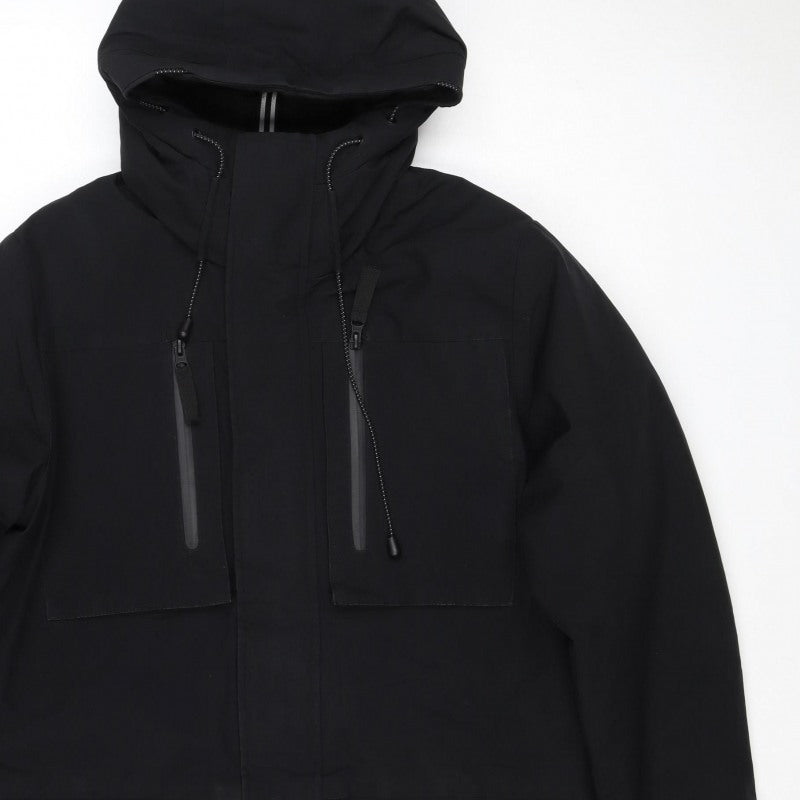 Core Men’s Black XS Hooded Parka Full Zip Softshell Coat