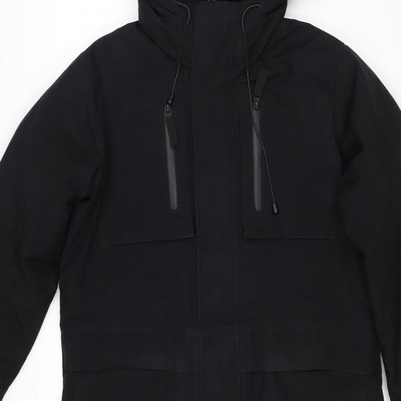 Core Men’s Black XS Hooded Parka Full Zip Softshell Coat