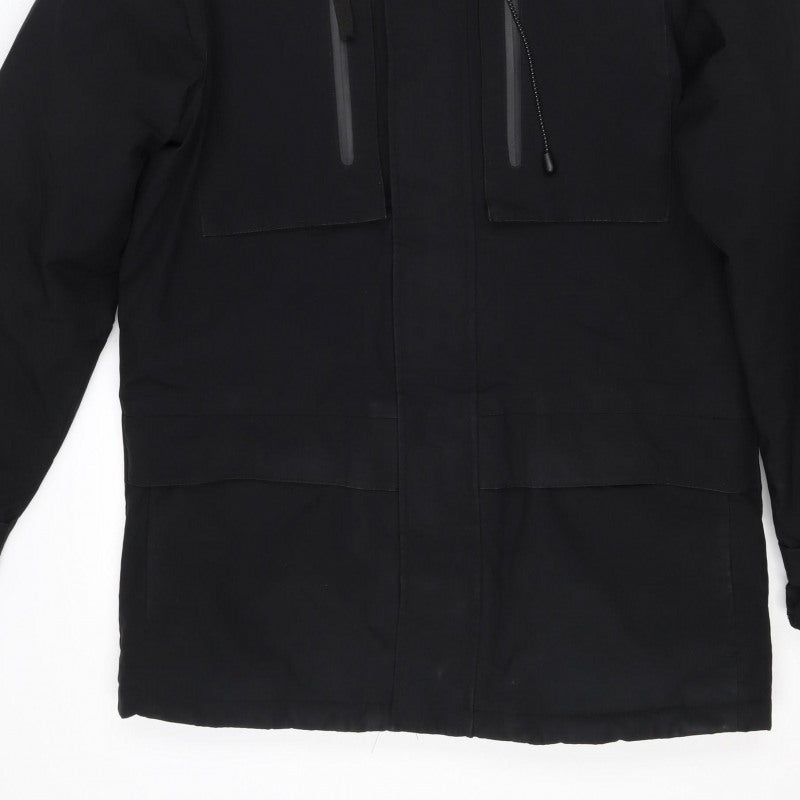 Core Men’s Black XS Hooded Parka Full Zip Softshell Coat