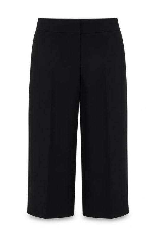 Marks and Spencer Women Black UK 16 Straight Leg Stretch Trousers