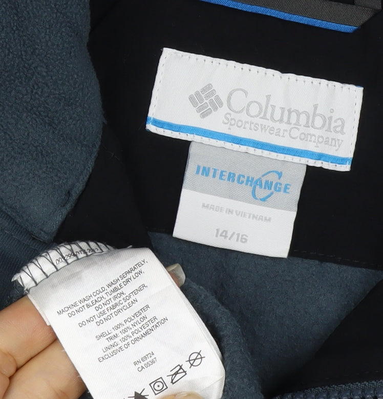 Columbia Teens Blue Black Size 14 Bugaboo Interchange Fleece Jacket