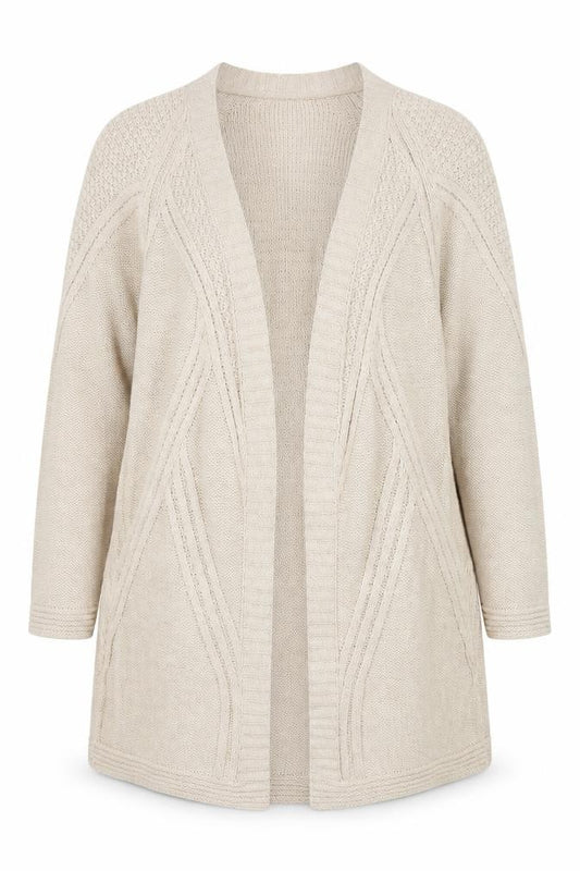 Per Una Women’s Ivory UK 16 Open Cable-Knit Cotton Cardigan