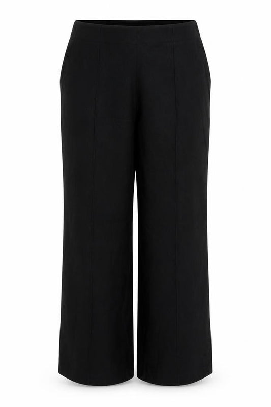Marks & Spencer Women Black UK 14 Regular Straight Stretch Trousers