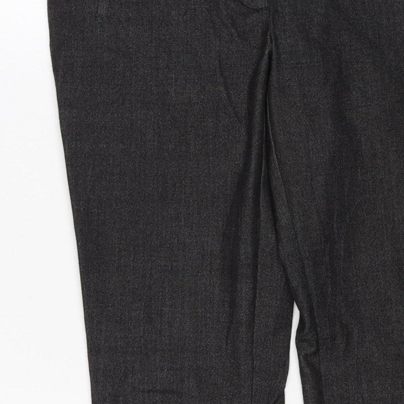 Zara Basic Women Black M Stretch Slim Trousers Stripe Waist Pockets