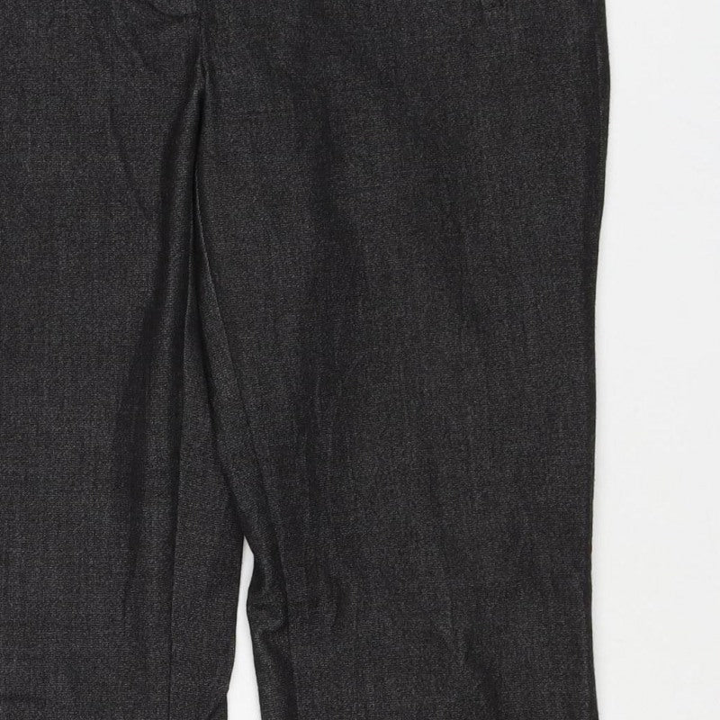 Zara Basic Women Black M Stretch Slim Trousers Stripe Waist Pockets