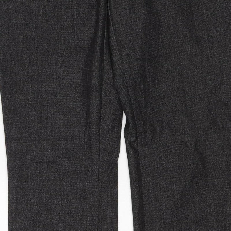 Zara Basic Women Black M Stretch Slim Trousers Stripe Waist Pockets