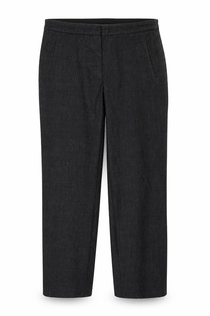 Zara Basic Women Black M Stretch Slim Trousers Stripe Waist Pockets